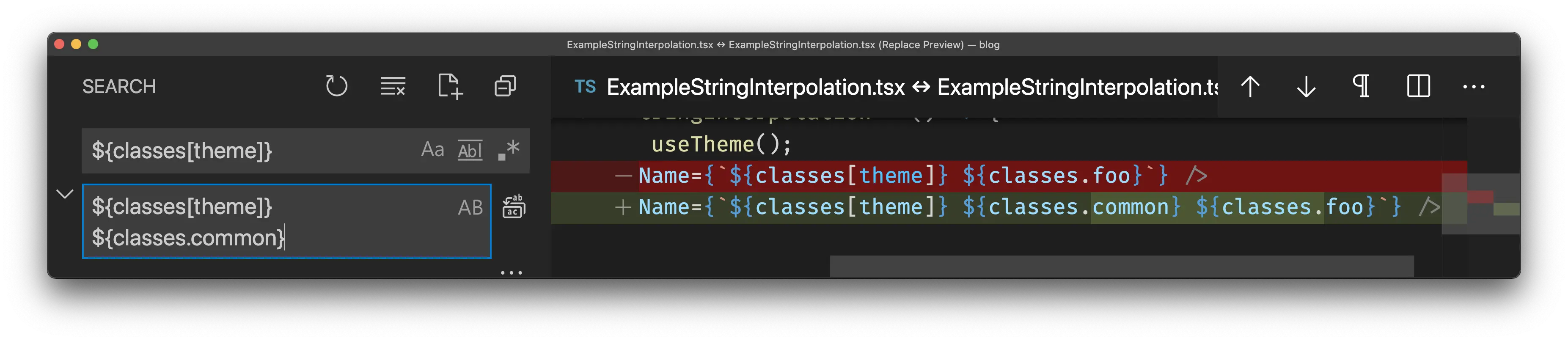 Replace results in the interpolation case
