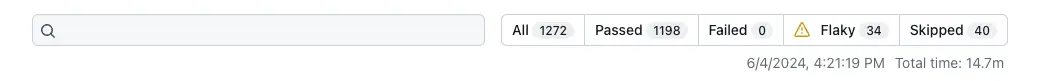 Screenshot from our CI: ~1200 tests in 17 mins