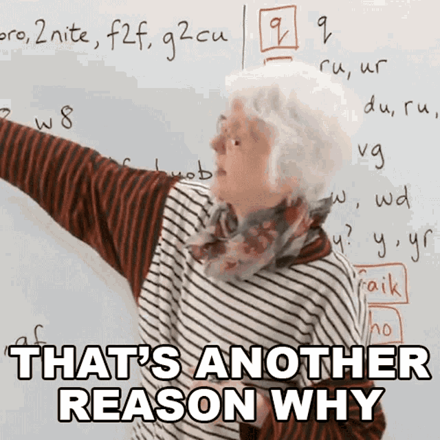 A meme with old lady explaining difficult stuff